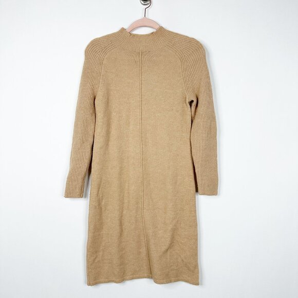 Banana Republic Long Sleeve Funnel Neck Sweater Dress Cool Beige XXSP #BAG10 - Picture 2 of 7